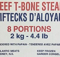 Tendered T-Bone Steak, 8x9oz, 2kg Box