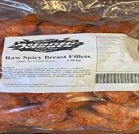 Raw Spicy Breast Fillet, 1kg Bag