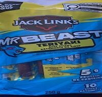 Mr Beast Jacklink Sausage, Teriyiki, 250g Pkg